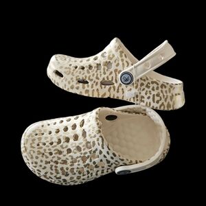 Joybees Size 10 / 11 Girl's Gold Leopard Print‎ New Clogs